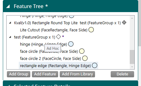 Feature Tree with an Ad Hoc Feature Group
