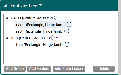 Feature Tree and its buttons