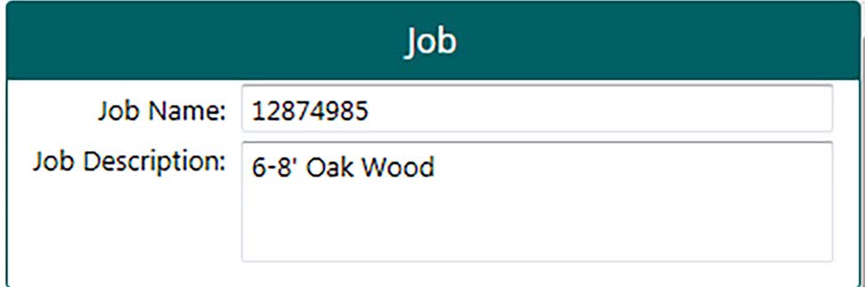 Job section with Job Name and Job Description
