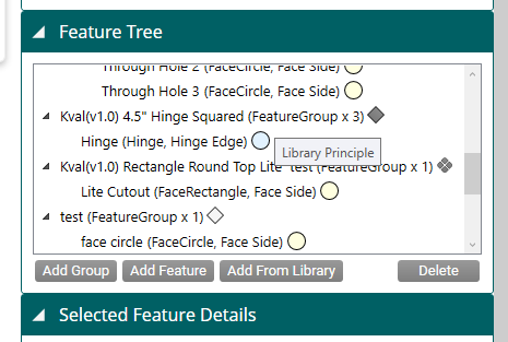 Feature Tree with a Library Principle Feature Group