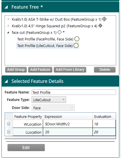 LiteCutout Feature with WLocation and LLocation