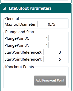 LiteCutout parameters