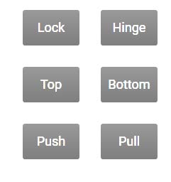 View buttons: Lock, Hinge, Top, Bottom, Push, and Pull